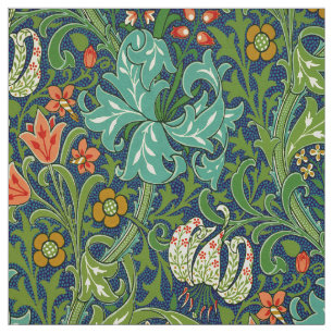 William Morris Golden Lily Floral Pattern Fabric