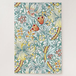 William Morris Golden Lily Floral Pattern Jigsaw Puzzle