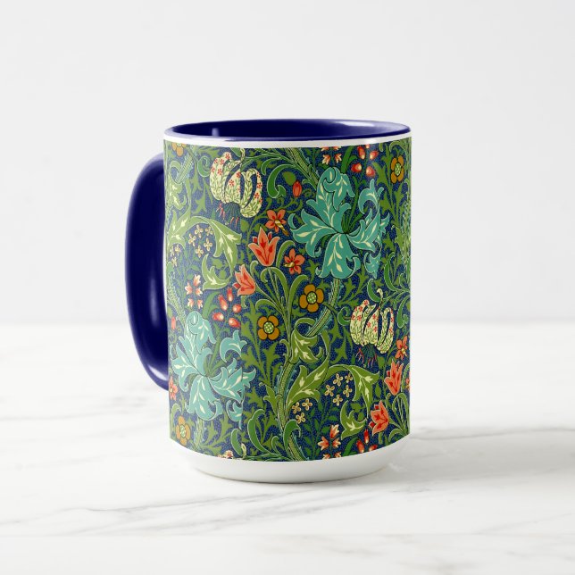 William Morris Golden Lily Floral Pattern Mug (Front Left)