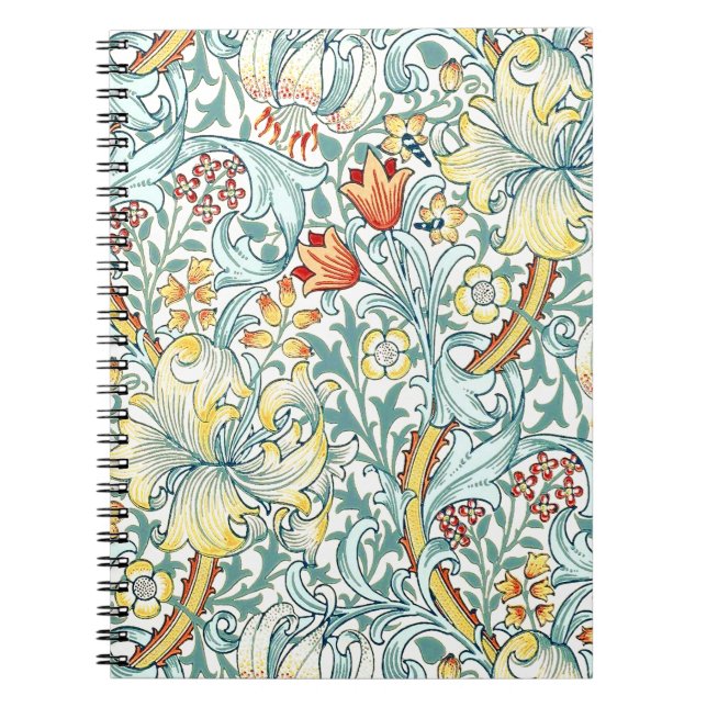 William Morris Golden Lily Floral Pattern Notebook (Front)