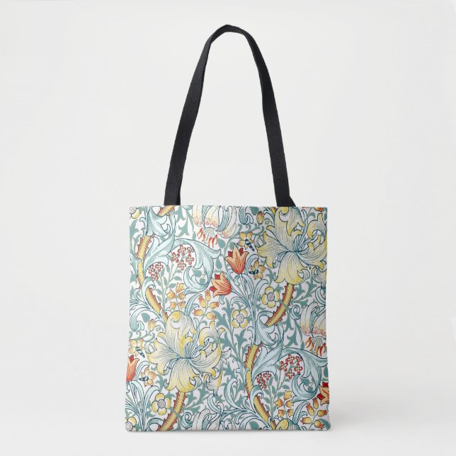 William Morris Golden Lily Floral Pattern Tote Bag (Front)