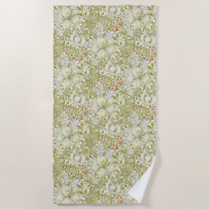William Morris Golden Lily Garden Flower Classic Beach Towel