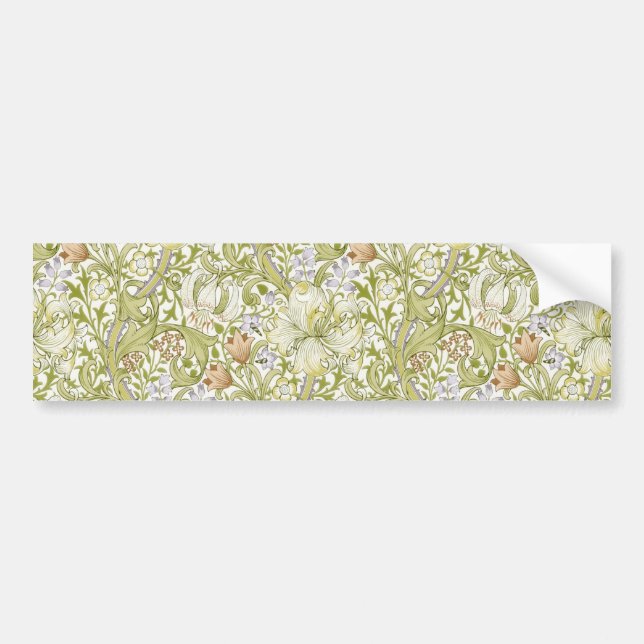William Morris Golden Lily Garden Flower Classic Bumper Sticker (Front)