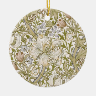 William Morris Golden Lily Garden Flower Classic Ceramic Ornament