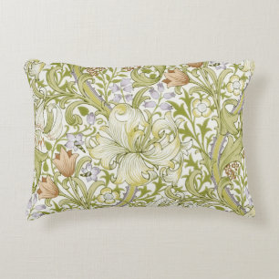 William Morris Golden Lily Garden Flower Classic Decorative Cushion