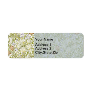 William Morris Golden Lily Garden Flower Classic Return Address Label