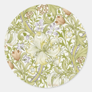 William Morris Golden Lily Garden Flower Classic Round Sticker