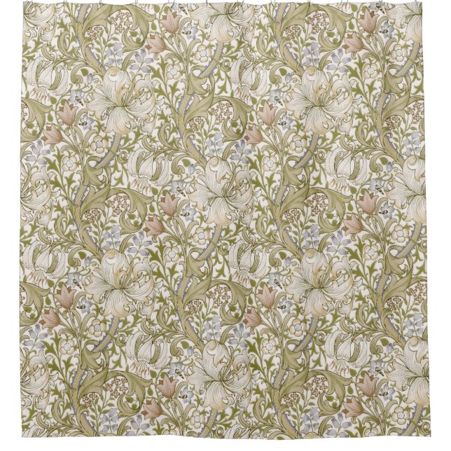 William Morris Golden Lily Garden Flower Classic Shower Curtain (Front)