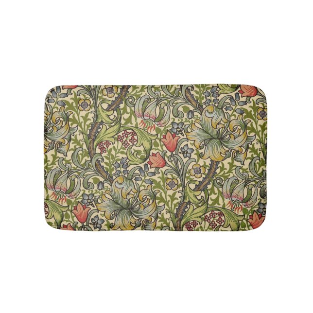 William Morris Golden Lily Restored Pattern Bath Mat (Front)