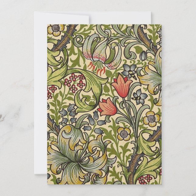 William Morris Golden Lily Restored Pattern Invitation (Front)