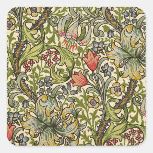 William Morris Golden Lily Square Sticker