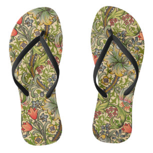 William Morris Golden Lily Vintage Floral Design Thongs