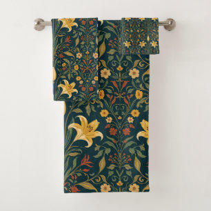 William Morris Golden Lily Vintage Pre-Raphaelite Bath Towel Set