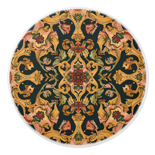 William Morris Golden Lily Vintage Pre-Raphaelite Ceramic Knob