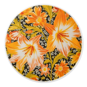 William Morris Golden Lily Vintage Pre-Raphaelite Ceramic Knob