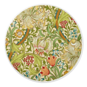 William Morris Golden Lily Vintage Pre-Raphaelite Ceramic Knob