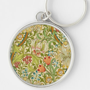William Morris Golden Lily Vintage Pre-Raphaelite Key Ring