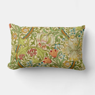 William Morris Golden Lily Vintage Pre-Raphaelite Lumbar Cushion