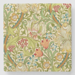 William Morris Golden Lily Vintage Pre-Raphaelite Stone Coaster