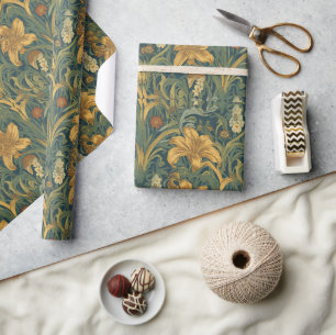 William Morris Golden Lily Vintage Pre-Raphaelite Wrapping Paper