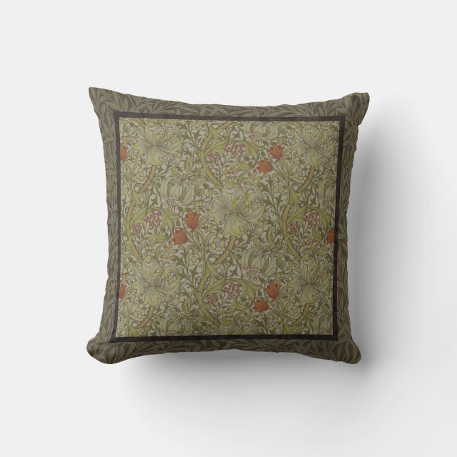 William Morris Golden Lily Willow Bough Pattern Cushion (Front)
