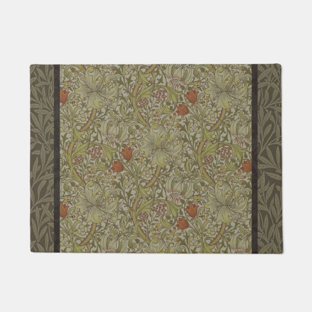 William Morris Golden Lily Willow Bough Pattern Doormat (Front)