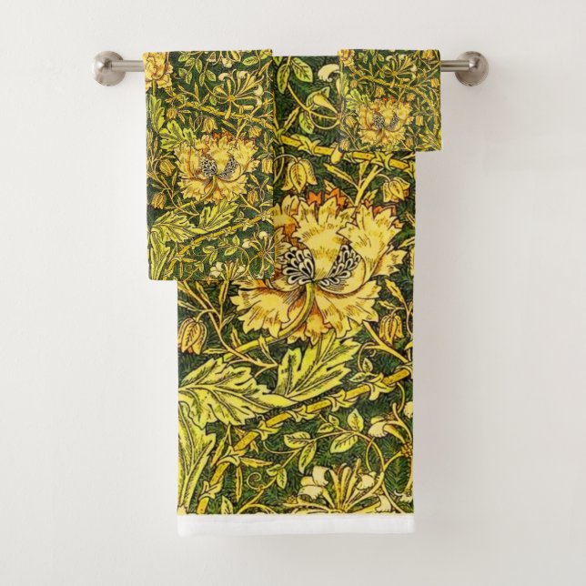 William Morris Golden the honeysuckle Bath Towel Set (Insitu)
