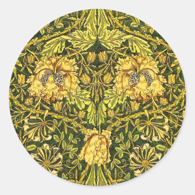 William Morris Golden the honeysuckle Classic Round Sticker (Front)