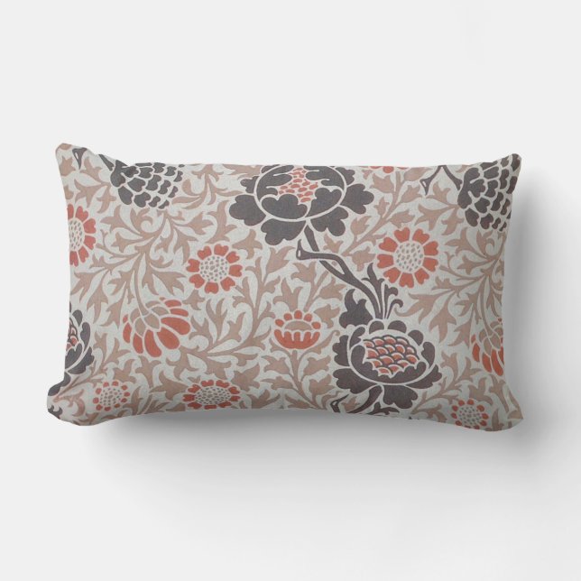 William Morris Grafton Botanic Art Design Lumbar Cushion (Front)