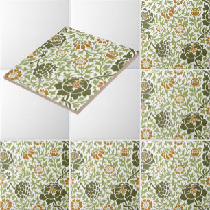 William Morris Grafton Floral Pattern Ceramic Tile