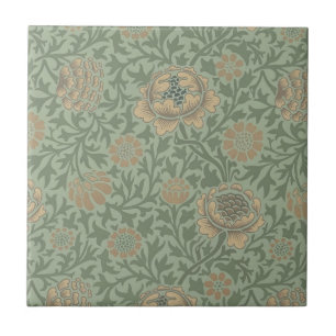 William Morris Grafton Floral Pattern Sage Green  Ceramic Tile