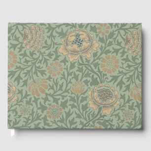William Morris Grafton Floral Pattern Sage Green Guest Book
