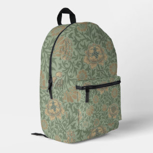William Morris Grafton Floral Pattern Sage Green  Printed Backpack