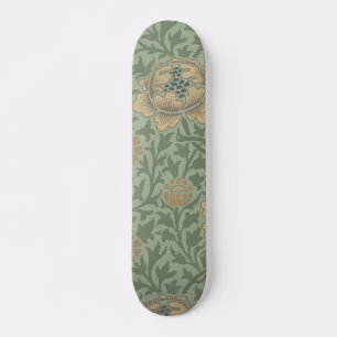 William Morris Grafton Floral Pattern Sage Green  Skateboard