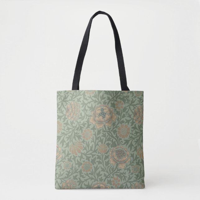 William Morris Grafton Floral Pattern Sage Green  Tote Bag (Front)