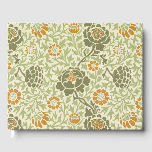 William Morris Grafton Sage Green Floral Pattern Guest Book