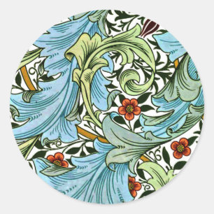 William Morris - Granville, popular pattern, Classic Round Sticker