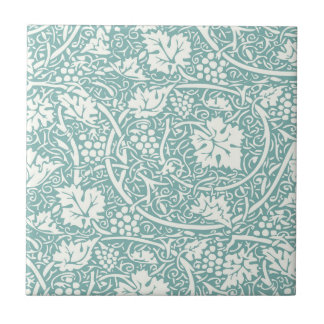 William Morris Grape Pattern Teal Turquoise Ceramic Tile