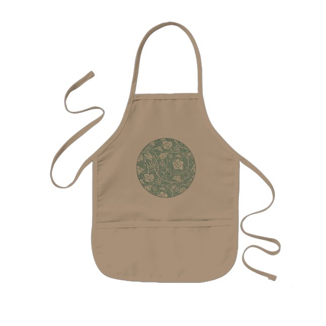 William Morris Grape Pattern Teal Turquoise Kids Apron (Front)