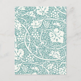 William Morris Grape Pattern Teal Turquoise Postcard