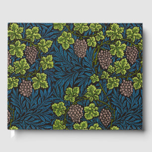 William Morris Grape & Vine Red Green Blue Guest Book