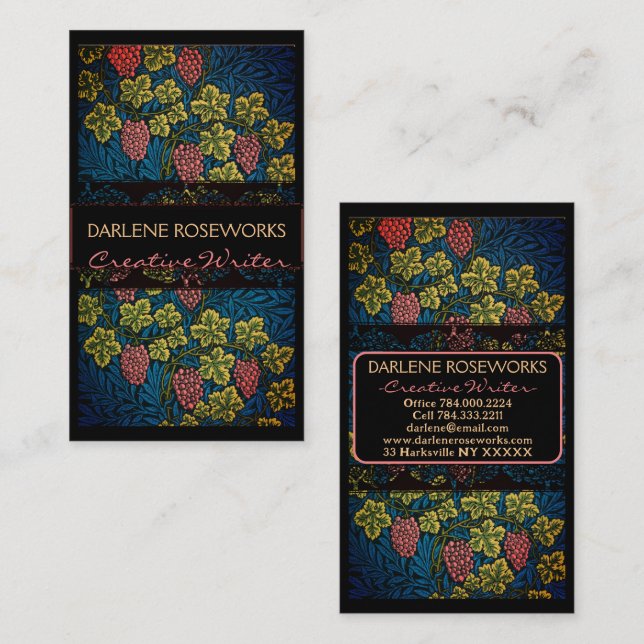 William Morris Grapes & Grape Vines Business Card (Front/Back)