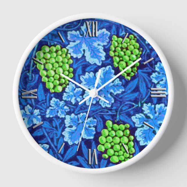 William Morris Grapevine, Cobalt Blue Wall Clock (Front)
