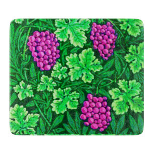 William Morris Grapevine, Magenta and Green Cutting Board