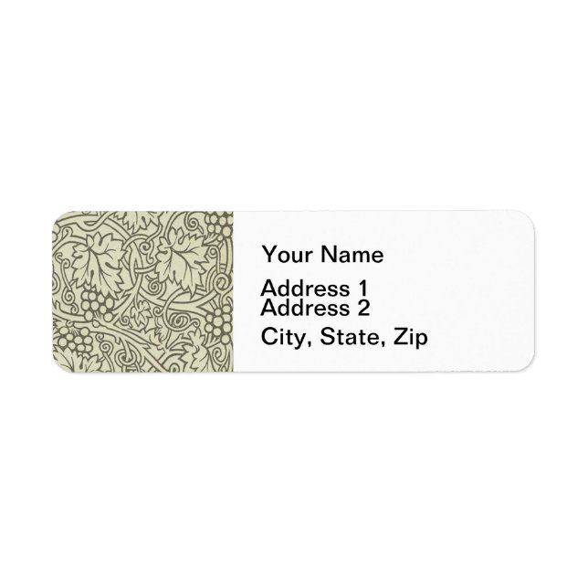 William Morris Grapevine Sage Wallpaper Return Address Label (Front)