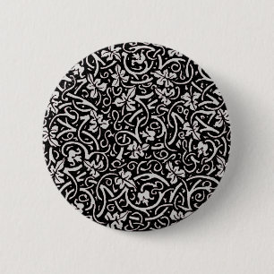 William Morris Grapevine Vine Leaf Pattern 6 Cm Round Badge