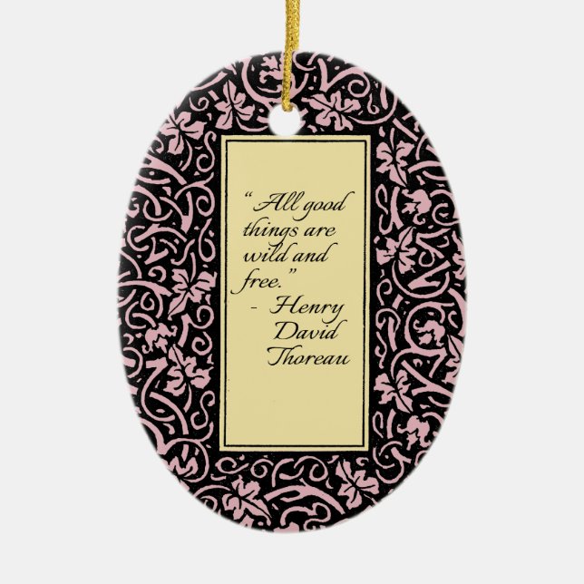 William Morris Grapevine Vine Leaf Pattern Ceramic Ornament (Front)