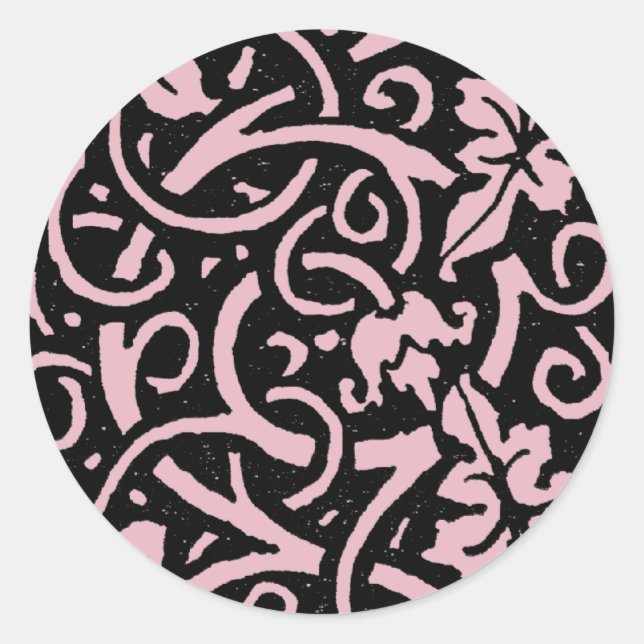 William Morris Grapevine Vine Leaf Pattern Classic Round Sticker (Front)