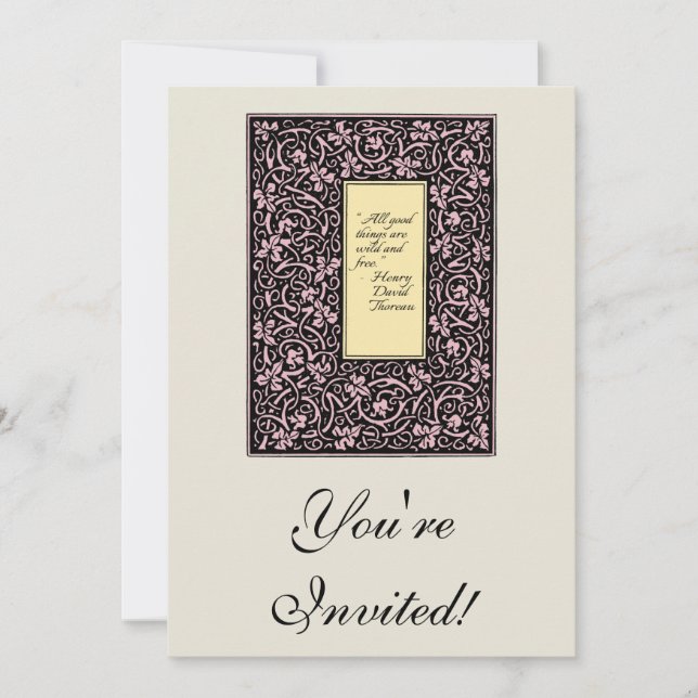 William Morris Grapevine Vine Leaf Pattern Invitation (Front)