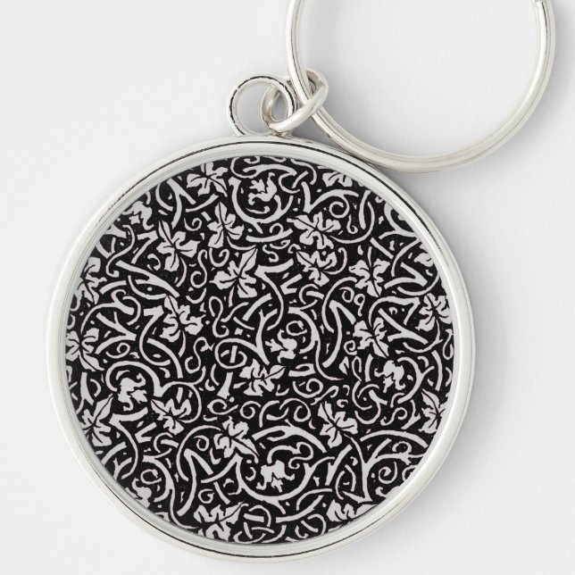 William Morris Grapevine Vine Leaf Pattern Key Ring (Front)